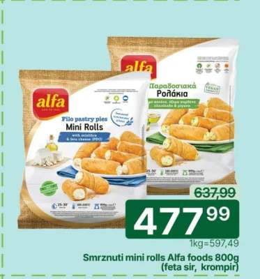 Smrznuti mini rolls Alfa foods 800g