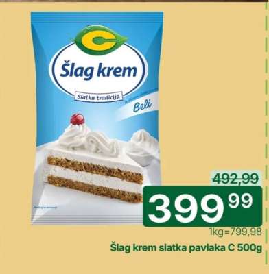 Šlag krem slatka pavlaka C 500g