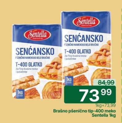Brašno pšenično tip-400 meko Sentella 1kg