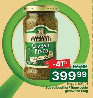 Sos od bosiljka Filippo pesto Genovese 190g