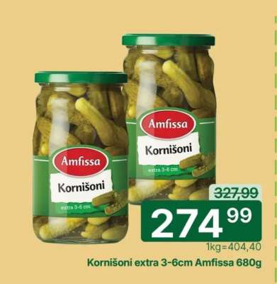 Kornišoni extra 3-6cm Amfissa 680g