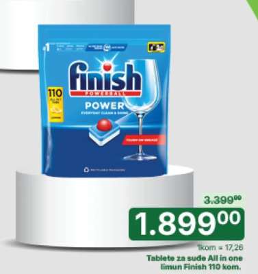 Tablete za sude all in one limun Finish 110 kom.