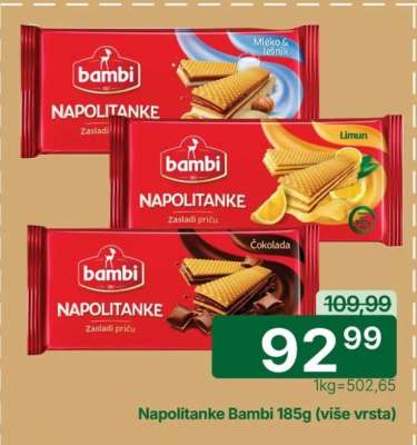 Napolitanke Bambi 185g