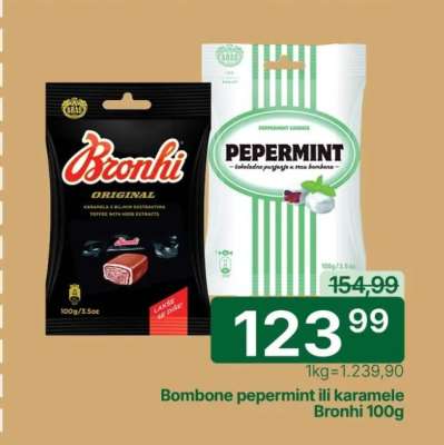 Bombone pepermint ili karamele Bronhi 100g