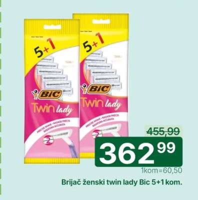 Brijač ženski twin lady Bic 5+1 kom.