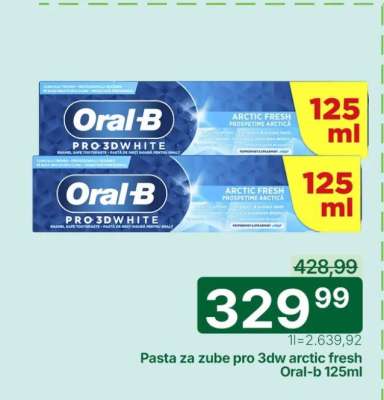 Pasta za zube pro 3dw arctic fresh Oral-B 125ml