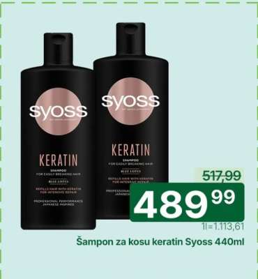 Šampon za kosu keratin Syoss 440ml