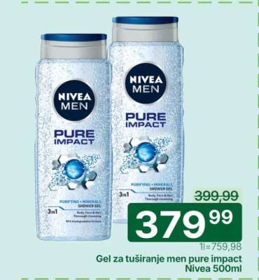 Gel za tuširanje men pure impact Nivea 500ml