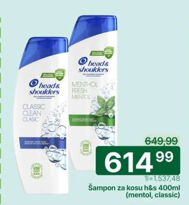 Šampon za kosu h&s 400ml