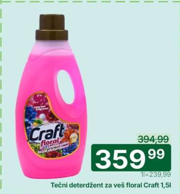 Tečni deterdžent za veš floral Craft 1,5l