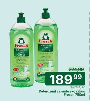Deterdžent za sude eko citrus Frosch 750ml