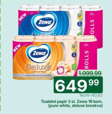 Toaletni papir 3 sl. Zewa 16 kom.