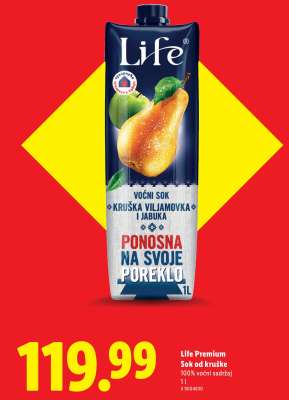 Life Premium Sok od kruške