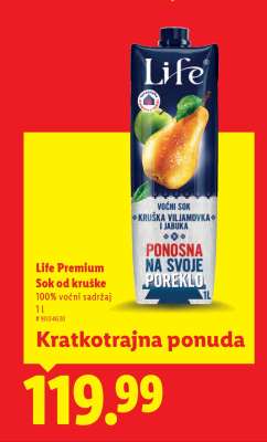 Life Premium Sok od kruške