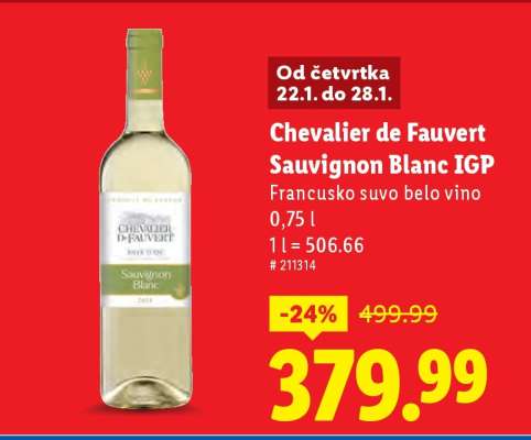 Chevalier de Fauvert Sauvignon Blanc IGP