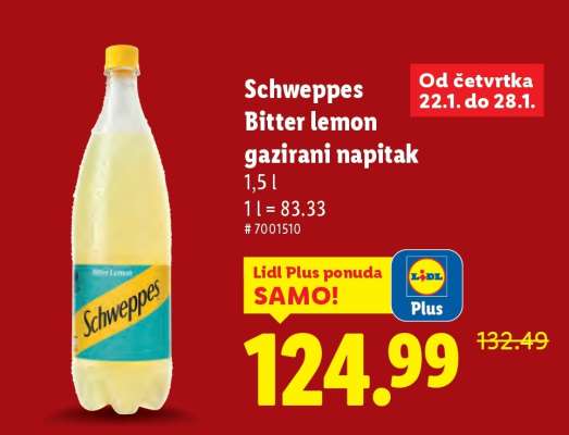 Schweppes Bitter lemon gazirani napitak