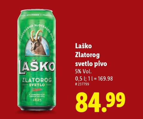 Laško Zlatorog svetlo pivo