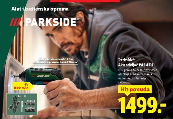 Parkside Aku odvijač PAS 4 D7