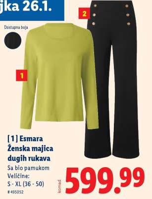 Esmara Ženska majica dugih rukava