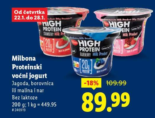 Milbona Proteinski voćni jogurt