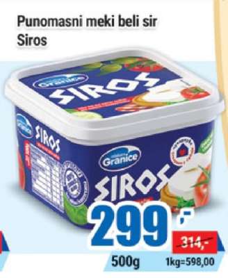 Punomasni meki beli sir Siros