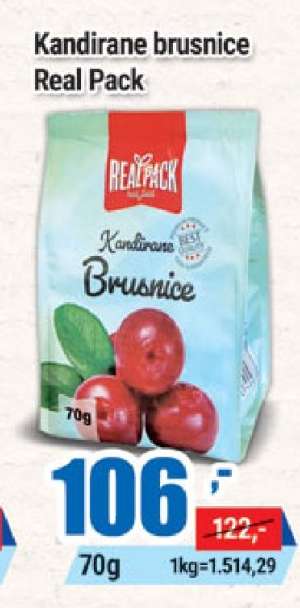 Kandirane brusnice Real Pack