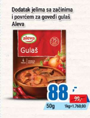 Dodatak jelima sa začinima i povrćem za goveđi gulaš Aleva