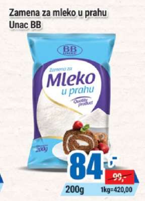Zamena za mleko u prahu Unac BB