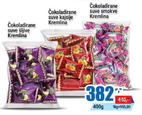 Čokoladirane suve šljive Kremlina