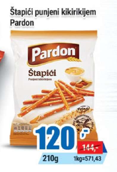 Štapići punjeni kikirikijem Pardon