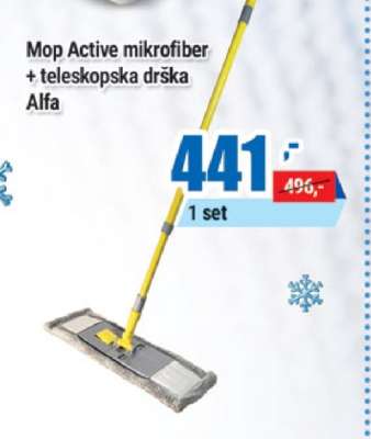 Mop Active mikrofiber + teleskopska držka Alfa