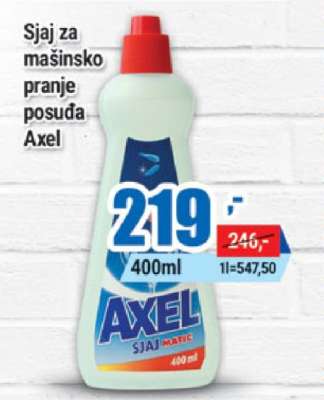 Sjaj za mašinsko pranje posuđa Axel