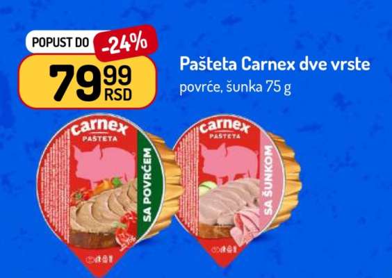 Pašteta Carnex dve vrste