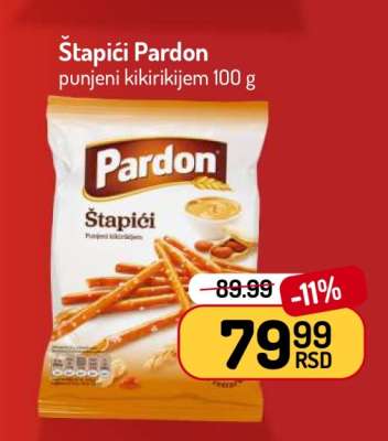 Štapići Pardon punjeni kikirikijem 100 g