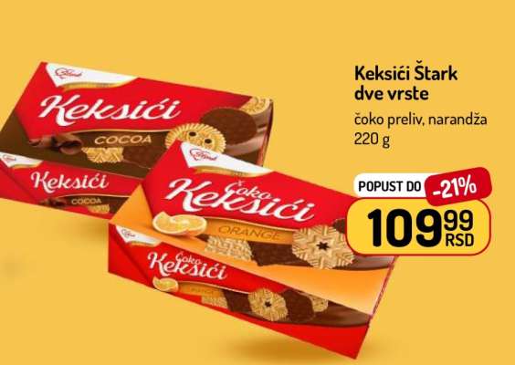 Keksići Štark dve vrste