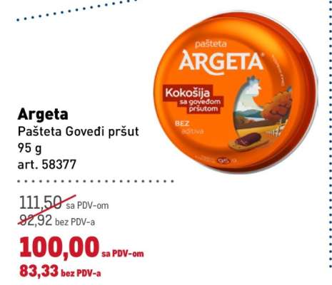 Argeta Pašteta Govedi pršut