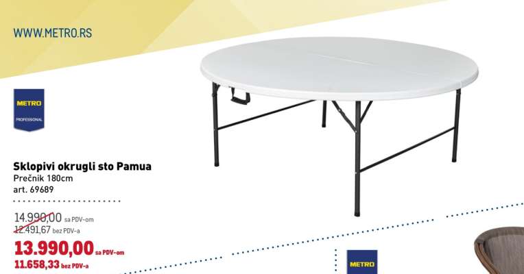 Sklopivi okrugli sto Pamua