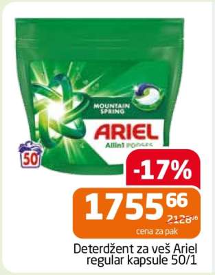 Deterdžent za veš Ariel regular kapsule 50/1