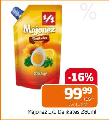 Majonez 1/1 Delikates 280ml