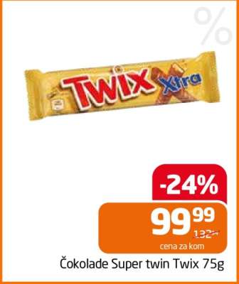 Čokolade Super twin Twix 75g