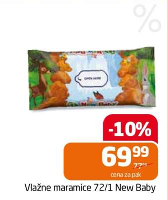 Vlažne maramice 72/1 New Baby