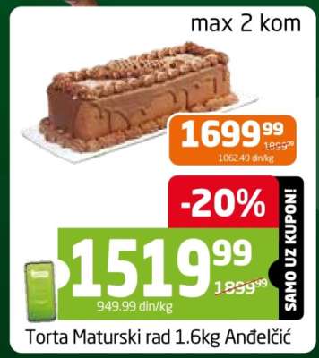 Torta Maturski rad 1.6kg Anđeličić
