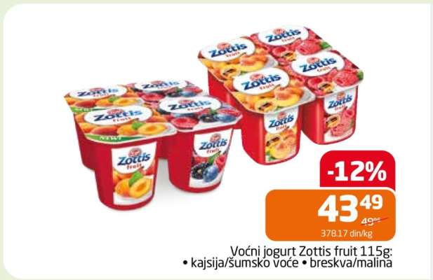 Voćni jogurt Zottis Fruit 115g