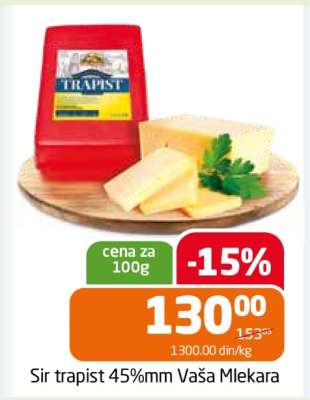 Sir trapist 45%mm Vaša Mlekara