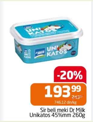 Sir beli meki Dr Milk Unikatos 45%mm 260g