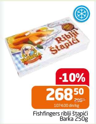 Fishfingers riblji štapići Barka 250g