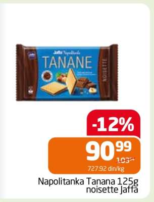 Napolitanka Tanana 125g noisette Jaffa