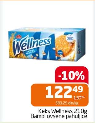 Keks Wellness 210g Bambi ovsene pahuljice