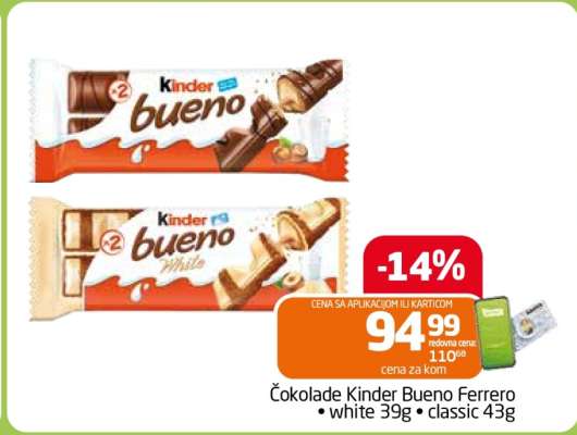 Čokolade Kinder Bueno Ferrero