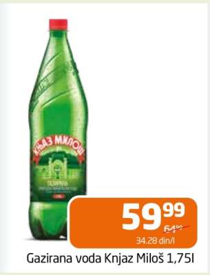 Gazirana voda Knjaz Miloš 1,75l